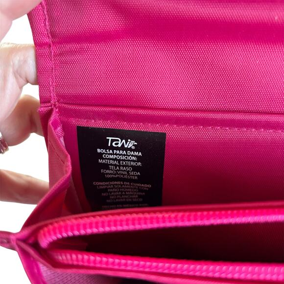 Tawi Frida Kahlo Sugar Skull Mexican Design Front Flap Hot Pink Purse - Picture 7 of 10